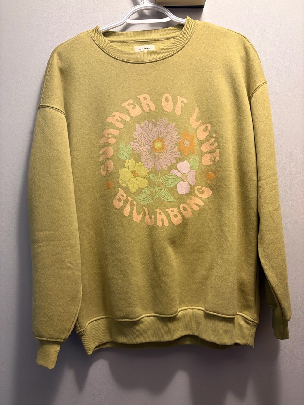 Billabong Women's 'Summer of Love' Green Graphic Sweatshirt